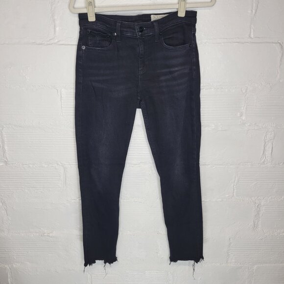 rag & bone Denim - Rag & Bone Women's Size 26 Jeans Cate Mid Rise Ankle Skinny Black Raw Hem